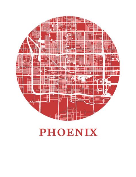 Phoenix Map Print City Map Poster - Etsy