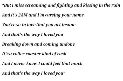 "The Way I Loved You" by Taylor Swift - Song Meanings and Facts