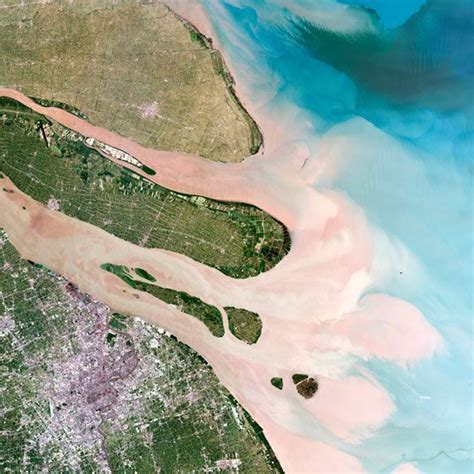 Environment | River delta, Satellite image, Aerial view