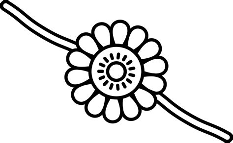 Isolated Beautiful Floral Rakhi Icon In Black Line Art. 24157503 Vector Art at Vecteezy