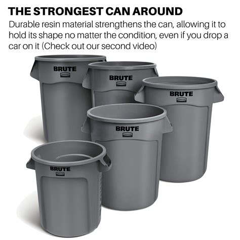 Rubbermaid Commercial Products FG265500GRAY BRUTE Heavy-Duty Round Trash/Garbage Can, 55-Gallon ...