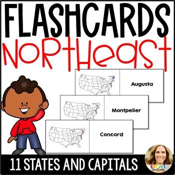 States and Capitals Northeast Region Flashcards by Krejci Creations