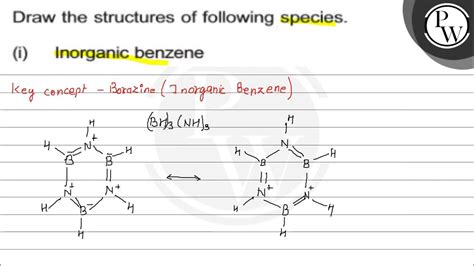 Draw the structures of following species. P (i) Inorganic benzene - YouTube