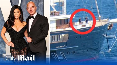 Jeff Bezos kisses girlfriend Lauren Sanchez aboard £500M 'super yacht ...