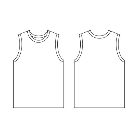 plantilla jersey baloncesto o-cuello ilustración vectorial diseño plano esquema plantilla ropa ...