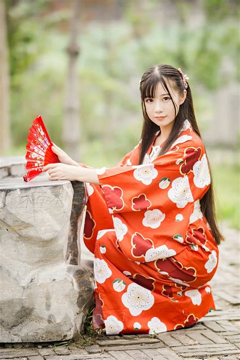 O envio gratuito de Japonês Kawaii Japão Kimono Yukata Tradicionais roupas de Algodão Mulheres ...