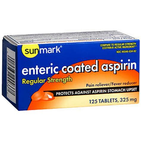 Sunmark Enteric Coated Aspirin 325 mg Tablets - 125 ct - Walmart.com - Walmart.com