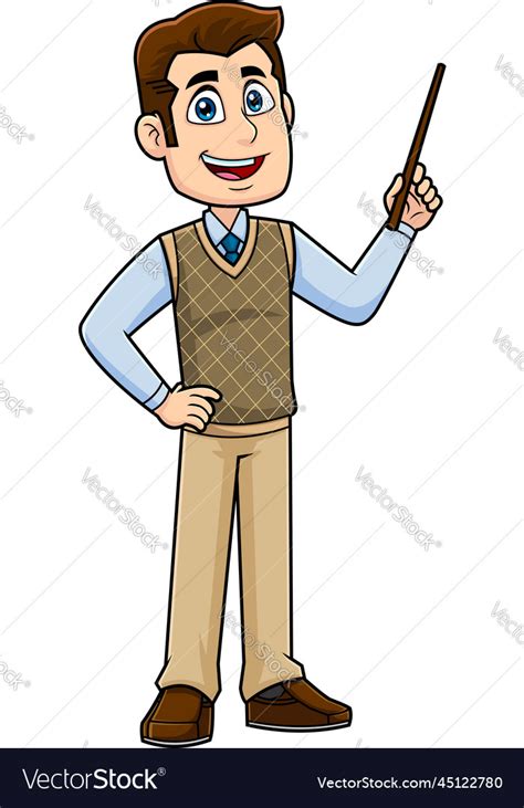 Male teacher cartoon character Royalty Free Vector Image