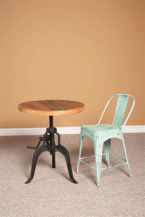 Rustic Collectibles Round Wood Top Adjustable Height Table from Largo (D357-30) | Coleman Furniture