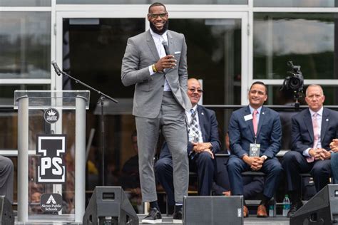 LeBron James speaks at opening of new I Promise School in Akron, Ohio ...