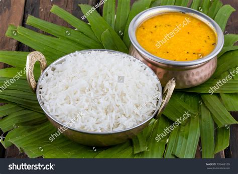 Indian Traditional Cuisine Dal Fry Rice Stock Photo 795468109 ...