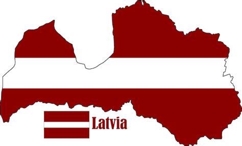 Premium Vector | Latvia Map and Flag