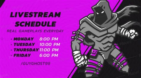 Twitch Stream Schedule Template