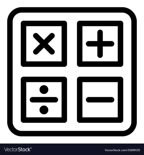 Student calculator icon outline style Royalty Free Vector