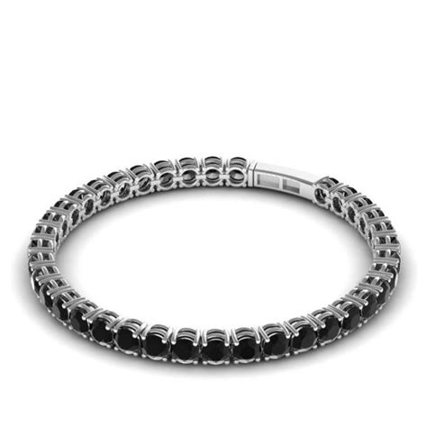 Black Diamond Tennis Bracelet in 18k White Gold (3.80 ct.) Black Diamond Bracelet, Tennis ...