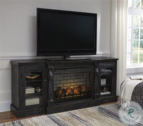 Mallacar Black 75" TV Stand with Electric Fireplace in 2021 | Fireplace ...