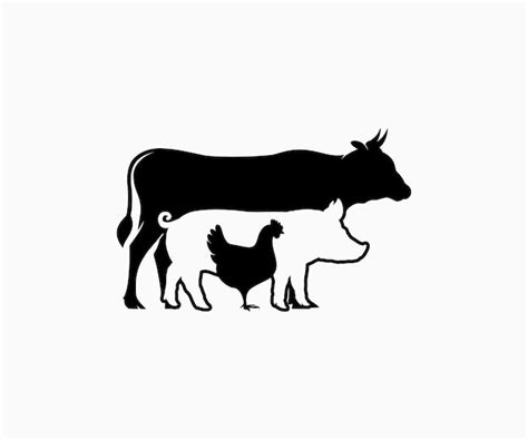 Premium Vector | Cow pig chicken icon vector farm animals icon stacked cow pig chicken vector ...