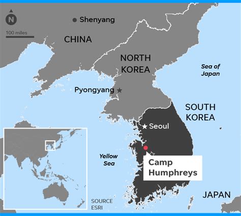 Camp Humphreys Korea Map - World Map Gray