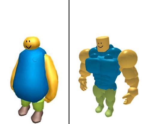 Fat vs Buff Roblox Noob Blank Template - Imgflip