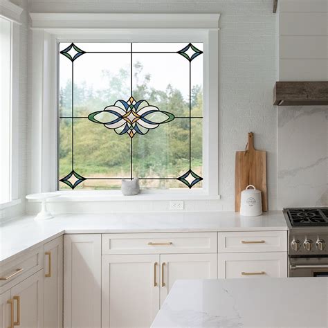 Blue Meridan Stained Glass Window Decals | Diy stained glass window, Glass window decals ...