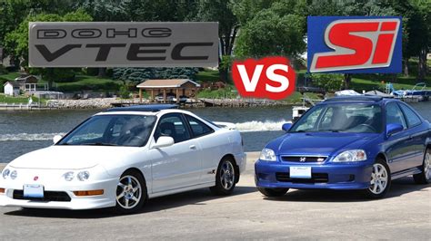 Honda Battle Bros: 2000 Honda Civic Si vs. Acura Integra GS-R - YouTube