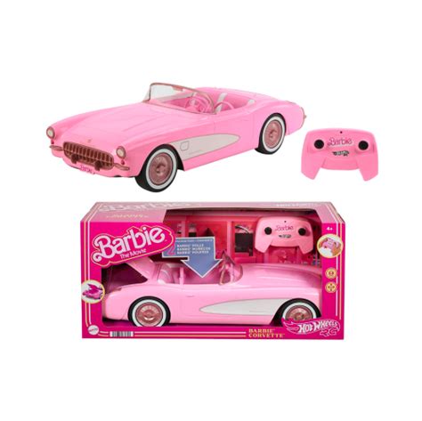 Hot Wheels RC Barbie Corvette, Battery-Operated Remote-Control Toy Car ...