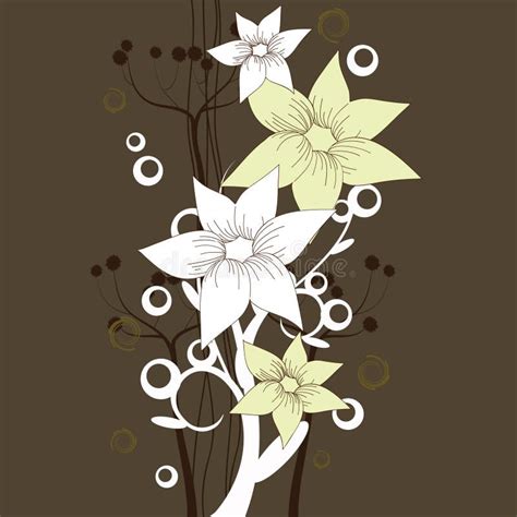 Brown floral wallpaper stock illustration. Illustration of decoration - 16011960