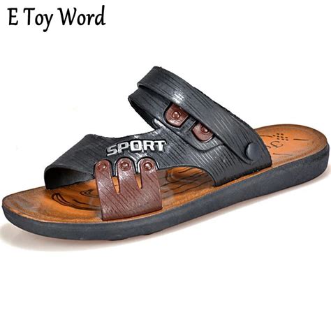 2017 men Summer leisure men's pu leather sandals antiskid waterproof ...