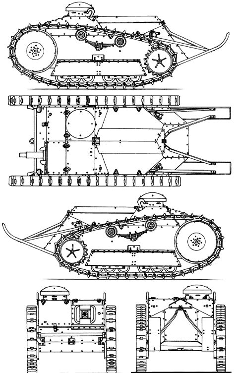 Ford 3-Ton M1918 Blueprint - Download free blueprint for 3D modeling