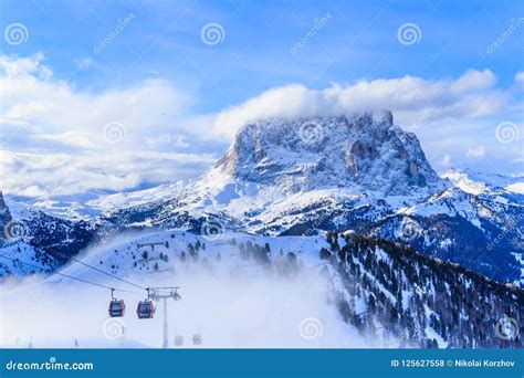 Ski Resort of Selva Di Val Gardena Editorial Stock Photo - Image of selva, travel: 125627558