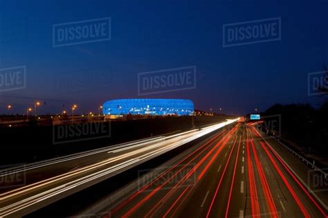 Time lapse view of Autobahn traffic - Stock Photo - Dissolve