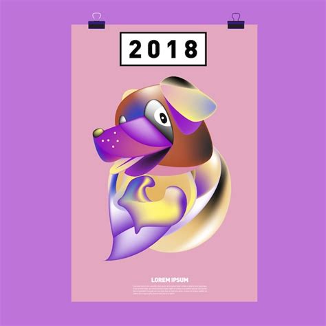 Premium Vector | Chinese new year 2018 festive vector card design with ...