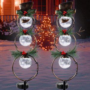 GUOOU Solar Christmas Yard Decorations, Outdoor LED Solar Powered Glass Ball Lights, Xmas ...