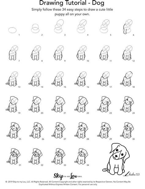 How to Draw a Dog {Easy Tutorial} | Skip To My Lou | Dog drawing tutorial, Step by step drawing ...