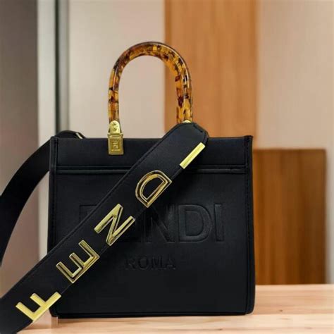 Buy Fendi Roma Sunshine Small Black Tote Bag - Online