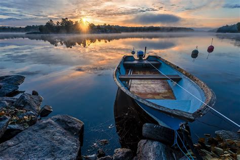 Blue boat, blue, water, boat, nature HD wallpaper | Wallpaper Flare