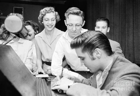 Elvis Presley Signing Autographs for Fans 1956 Photograph by The ...