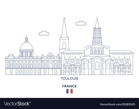 Toulouse city skyline Royalty Free Vector Image