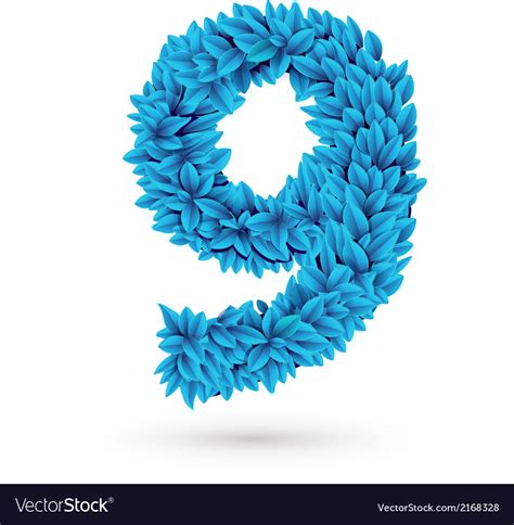 Nine 9 number Royalty Free Vector Image - VectorStock