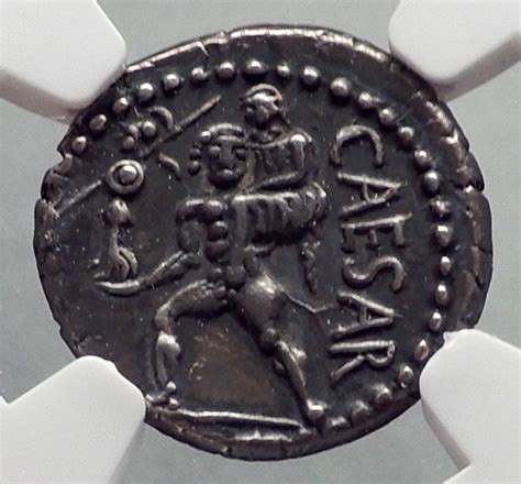 JULIUS CAESAR Ancient Silver Roman Coin VENUS TROY Rome HERO AENEAS NGC i64274 | Roman coins ...