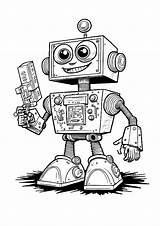 Mech Robot Coloring Page Pages sketch template