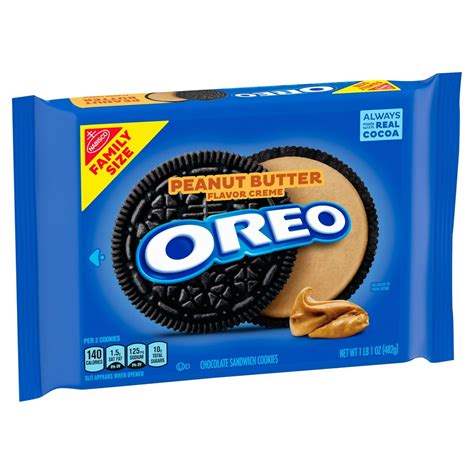 OREO Peanut Butter Creme Chocolate Sandwich Cookies, Family Size, 17 oz - Walmart.com - Walmart.com