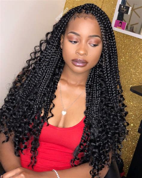 Black Braids and Curls Downdo | Box braids hairstyles for black women ...