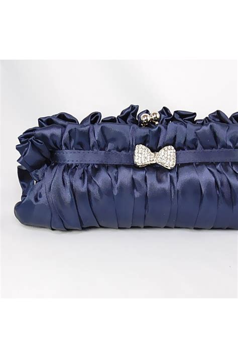 Affordable Navy blue clutch bag satin