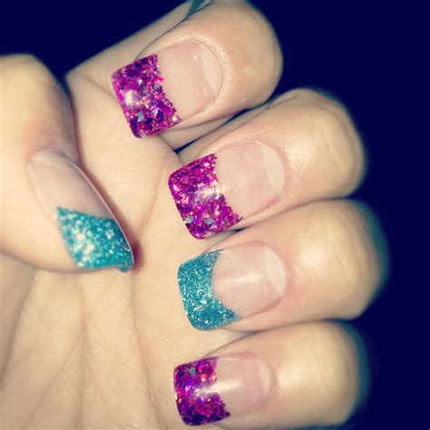 Glitter acrylic nail tips | My nail art | Pinterest | Glitter acrylics, Acrylics and Makeup