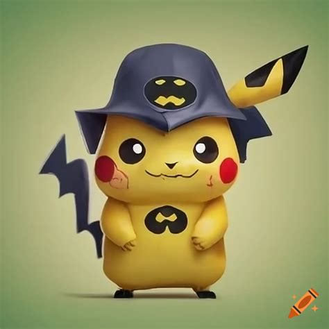 Pikachu wearing a batman costume