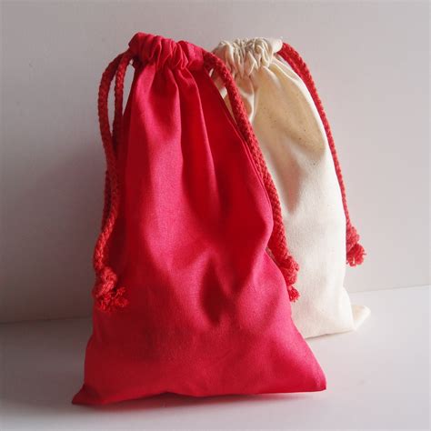 Red Cotton Drawstring Bags, Wholesale Drawstring Bags