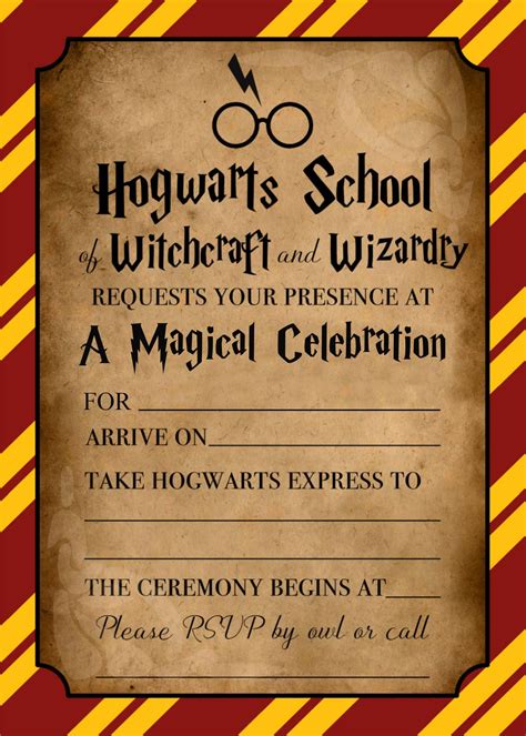 DIY Harry Potter Invitations You Can Print From Home | Harry potter invitations, Harry potter ...