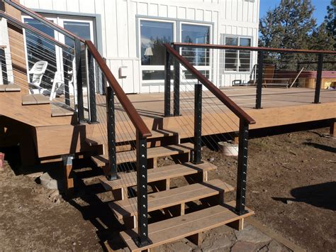 Black Aluminum Posts with Wood Top rail