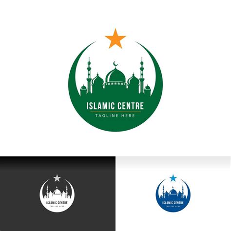 Islamic center icon silhouette logo design template with mosque vector illustration 2905884 ...